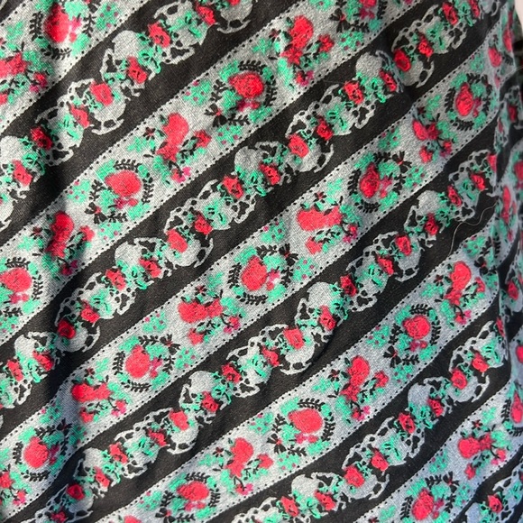 MORBID THREADS Y2K Goth halter neck sundress with floral skull print 💀 - Picture 4 of 10